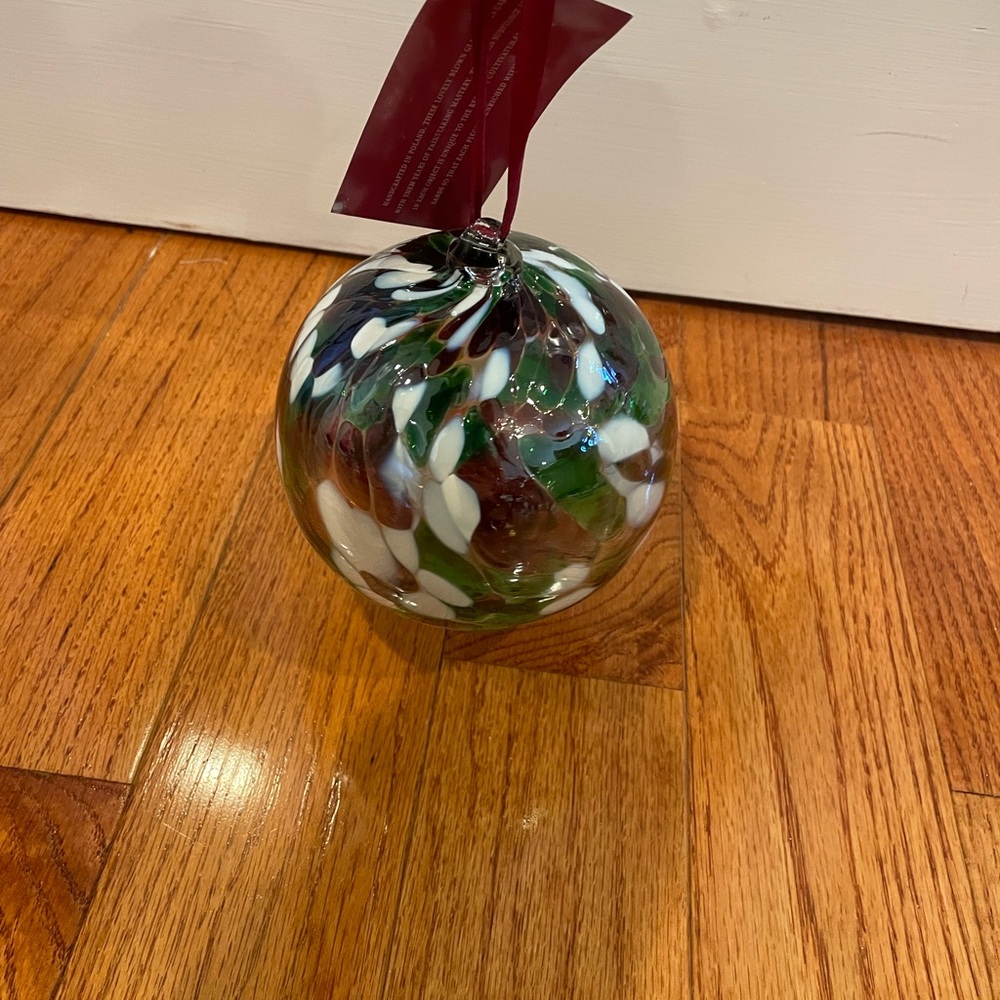 Handcrafted Glass Ornament with Multicolor Design - Picture 2 of 7